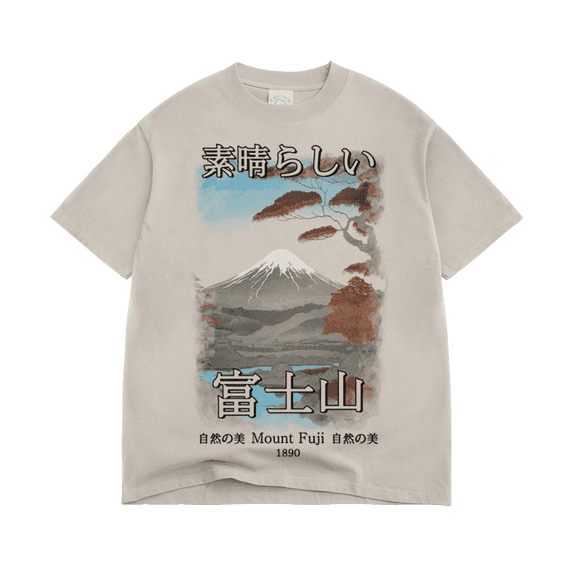 Trust the Universe Graphic T-shirt Mount Fuji, Cotton, Size S-2XL