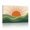 B, variant on XaaKee Canvas Wall Art Prints Warm Meridian Retro Landscape Sunburst Lines Layered Hills Art Prints Inner Framed 18*12Inch