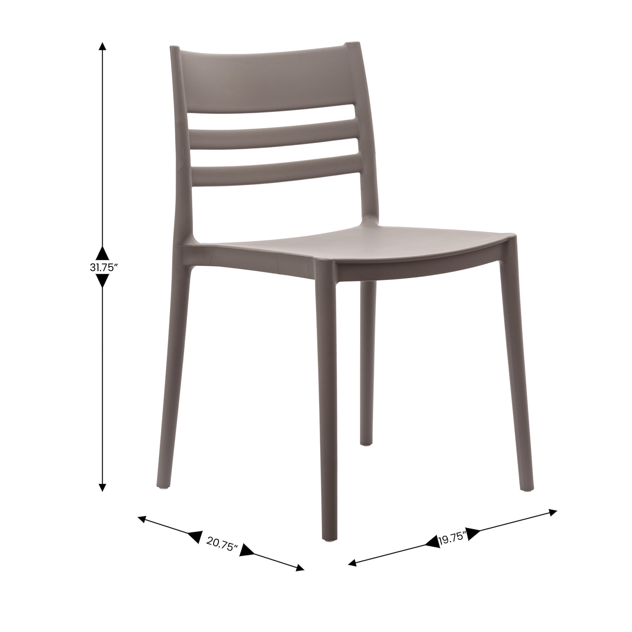 Flash Furniture Bridgeport  Stacking Patio Chair Slatted Backrest in Gray (DHF317APPGRY)