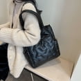 thumbnail image 3 of Bolso Tipo Cartera Informal Acolchado JShteea Con Entramado Con Asa Superior negro, 3 of 9