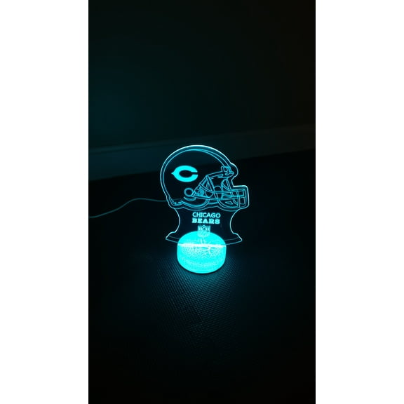 Chicago Football Team 3D Night Light Color Changing Illusion Lamp for Children Kids NFL Sport Fan Gift Christmas Birthday Best Gifts