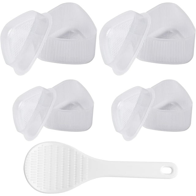 4 Pcs Triangle Onigiri Mold with Metre Paddle, 2 Sizes Sushi Moulds Food Grade Rice Ball Maker Mold Nigiri Mould for Kitchen DIY Cooking Lunch Bento Picnic Restaurant