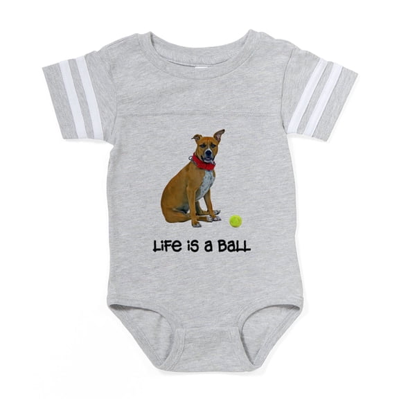 CafePress - FIN Staffie Fawn Life - Cute Infant Baby Football Bodysuit