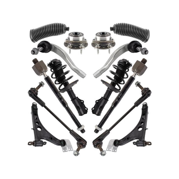 Front Strut Coil Spring Wheel Hub Control Arm Kit 14 Piece - Compatible with 2016 - 2019 Chevy Malibu 2017 2018