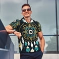 thumbnail image 4 of Balery Boho Dreamcatcher Camisa Polo de Hombre con Estampado, de Manga Corta y Tejido Medio, Camisa Tipo Golf Polo-Medium, 4 of 6