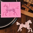 thumbnail image 1 of Molde de silicona 3D con forma de caballo de carrusel para chocolate, molde antiadherente para fondant, para decorar tartas, chocolate, repostería, cocina, 1 of 9