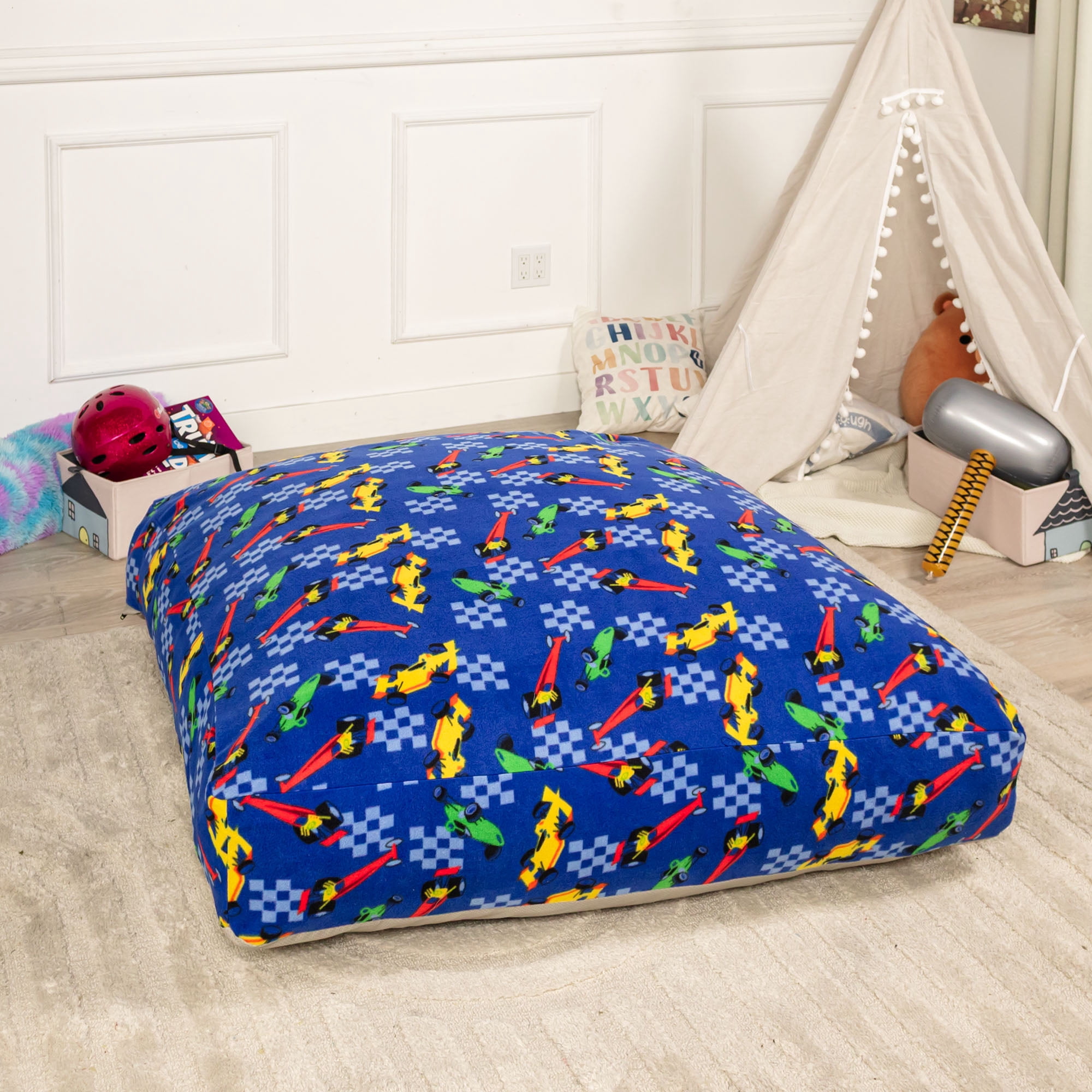 Sensory Crash Pad for Kids & Adults,Soft Landing Crash Mat with Foam Blocks,Removable and Washable Cover,Non-Slip Bottom for Jumping, Relaxing & Play,36" x 36"