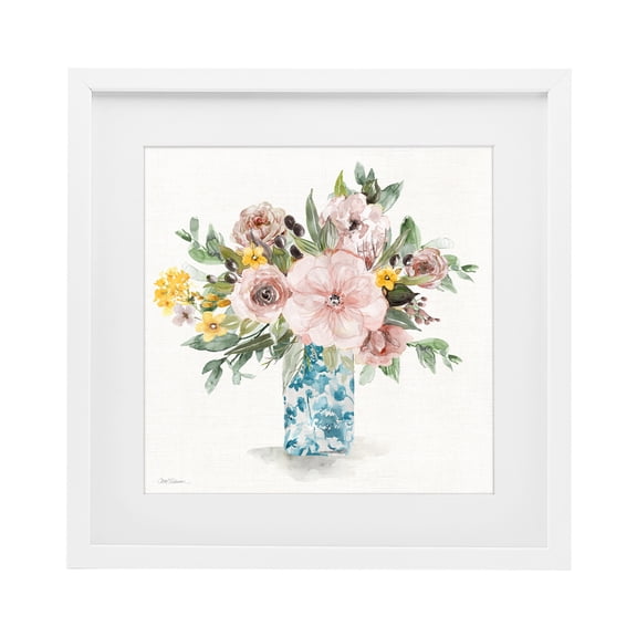 Stupell Industries Summer Chinoiserie Vase White Framed Print Under Glass, design by Carol Robinson