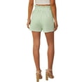 thumbnail image 6 of QAFOPEH Women Stripe Print Lace Up Ruffled High Waist Pockets Shorts, 6 of 7