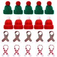 thumbnail image 2 of Mini gorro de Papá Noel, bufanda de Navidad, gorro nuevo, bufanda, piruleta, botella de vino, bricolaje, fiesta de Navidad, decoración de mesa de cena para el hogar, 10 Uds./20 piezas Uds., 2024, 2 of 4