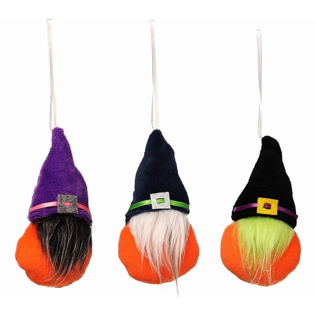 Xihbxyly Gnomo de Halloween, Barba Suave Sin Rostro, Bonito Diseño de Sombrero Largo, Decoración para Fiestas, Acogedor para Sala de Estar, Perfecto para Oficina y Chimenea, Juego de 3 Piezas