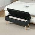 thumbnail image 2 of HOMCOM Upholstered Storage Ottoman Bench with Wood Legs, Black, 2 of 10
