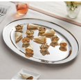 thumbnail image 2 of Soro Essentials- 18" x 12" Stainless Steel Oval Serving Platter 7mm Thickness Set of 2- Heavy Weight Serving Tray Party Food Display Tray Ideal for Serving Appetizer Charcuterie Food Snack Dessert, 2 of 6