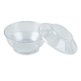 thumbnail image 4 of Mini Serve 4 oz Round Clear Plastic Medium Deli Cup - with Lid - 3 1/4" x 3 1/4" x 2" - 100 count box, 4 of 10