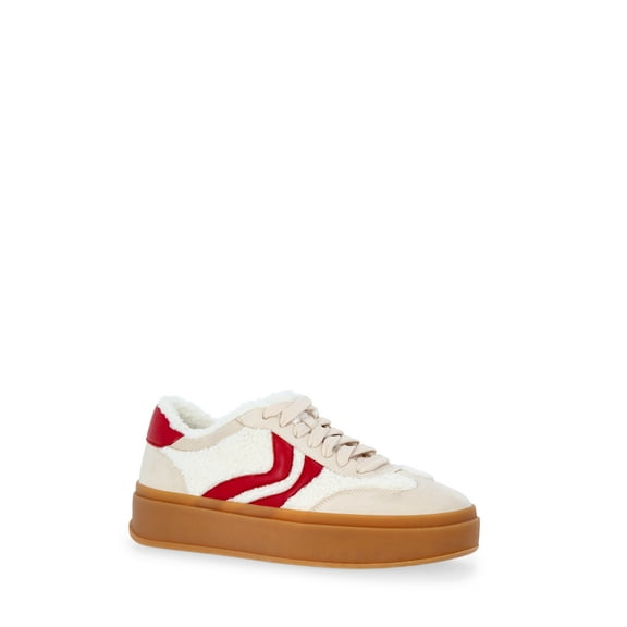 Madden NYC Women's Faux Shearling Platform Sneakers