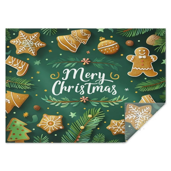 Rectangle Table Clothes Merry Christmas Tree Gingerbread Man Tablecloth,Decor Washable Table Cloths for Picnic Party Halloween Fall Thanksgiving Christmas
