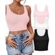 thumbnail image 1 of Camisetas sin mangas sin mangas AURUZA con cuello en U para mujer x3, 1 of 6