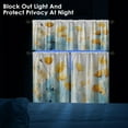 thumbnail image 4 of Floral Kitchen Curtains Watercolor Window Curtains Valance and Tier Set 36 Inch, Abstract Blue Yellow Flower Rod Pocket Short Tier Curtain, Artistic Small Cafe Curtains for Kitchen Decor, 4 of 6