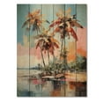 thumbnail image 3 of Designart "Tropical Minimalism Palm Trees wall art" Floral Print on Natural Pine Wood, 3 of 5