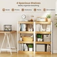 thumbnail image 6 of Costway 1 PCS 4 Tier Bookshelf Wooden Bookcase with Dual Anti-Tipping Kits Open Shelving Unit Natural, 6 of 10