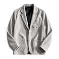 thumbnail image 5 of Men Wool Blazer Notched Lapel Single Breasted 2 Button Closure Coat Long Sleeve Business Casual Fall Winter Jacket with Pockets, 5 of 6