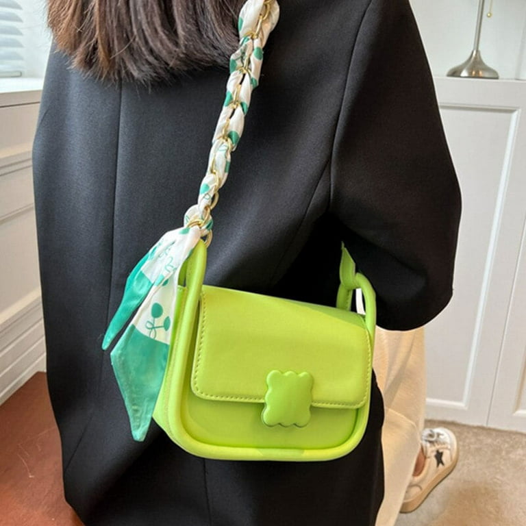 Shoulder Bag Messenger Bag Chain Bag Flap Designed Ladies Shoulder Chain  Tote PU Leather Silk Scarf Crossbody HandBag Women Bag