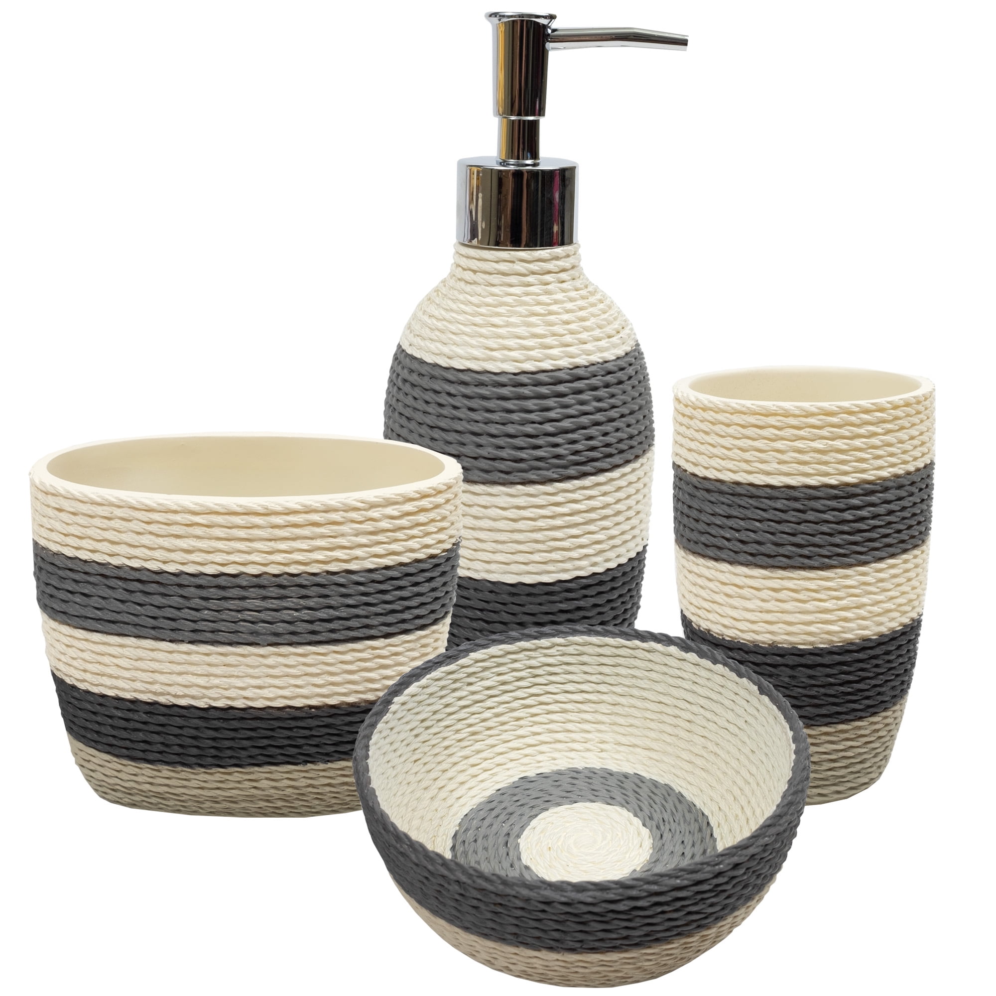 Twist Bath Accessory Collection 4 Piece Bathroom Set