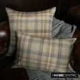 thumbnail image 4 of Funda de almohada lumbar a cuadros de invierno, 30 x 40 cm, terciopelo beige, moderna funda de almohada rectangular con estampado de cuadros estilo rústico de búfalo para sofá, hotel, sala de estar y, 4 of 8