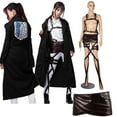 thumbnail image 3 of Anime Levi Ataque Eren Titan Cosplay Traje Chaqueta Cinturones Shingeki no Kyojin Cosplay Capa Disfraz Legión Abrigo Chaquetas Halloween, 3 of 5