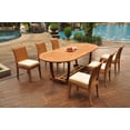 thumbnail image 6 of Grade-A Teak Dining Set: 6 Seater 7 Pc: 94" Mas Oval Trestle Leg Table And 6 Lagos Armless Chairs Outdoor Patio WholesaleTeak #WMLG26, 6 of 6