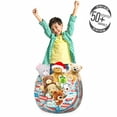 thumbnail image 3 of Fitness Storage Toy Bag Chair, Collage of Words Physical Activity Healthiness Nutrition Bodycare Theme, Stuffed Animal Organizer Washable Bag, Large Size, Sky Blue White Red, by Ambesonne, 3 of 3