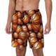 thumbnail image 1 of Balery Vintage Basketball Bañador para hombre, shorts de playa de secado rápido con entrepierna y forro de compresión-Small, 1 of 6