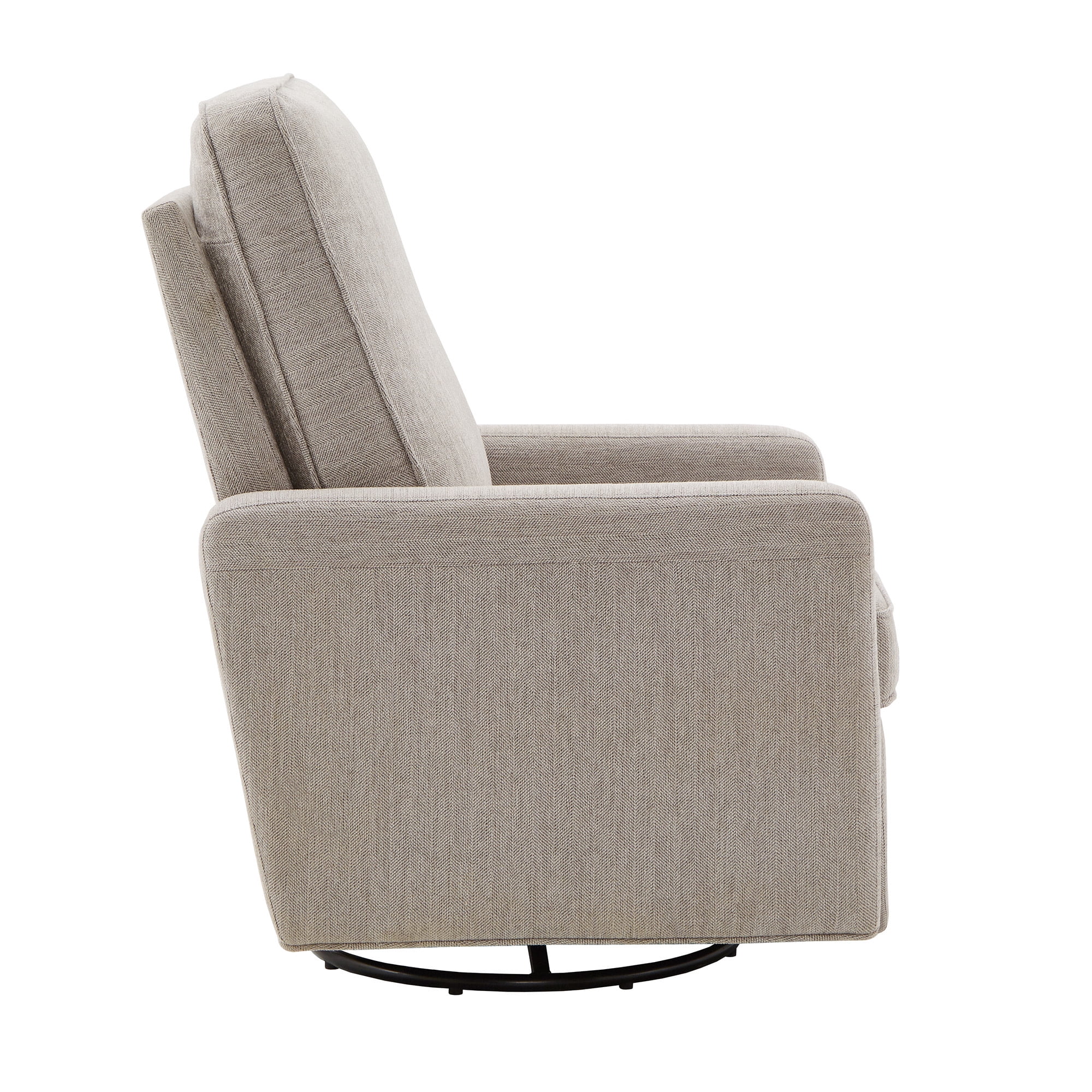 Weston Home Cleta Push Back Swivel Recliner Chair, Grey Fabric