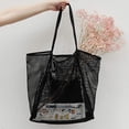 thumbnail image 4 of Beach Bags Mesh Shoulder Tote Transparent Bathing Swimming Ladies Bag Outdoor Handbag Multi-function Durable American Style Lady Black, 4 of 9