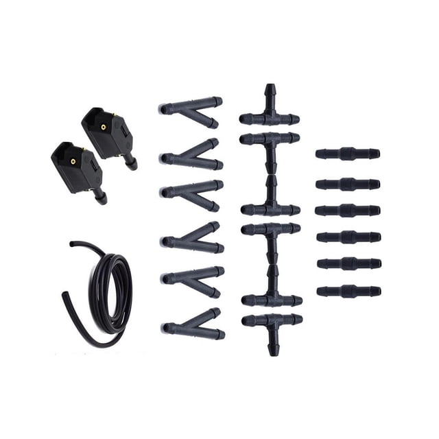 tredstone Car Front Windshield Washer Sprayer Nozzles Set Vehicle Spray Wiper Jet Replacement Automotive Automobile Accessories