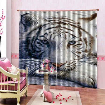 BH1226 Animal Curtains Living Bedroom 3d Wolf Curtain Window Drapes 170 ...