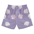 thumbnail image 2 of Seashells Purple Background Swim Trunks Board Shorts Beach Pants Bathing Bottoms XL, 2 of 8