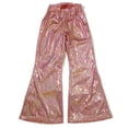 thumbnail image 4 of YOUYEDIAN Girls Sequin Bell Bottom Pants Elastic Waist Stretchy Flare Dance Yoga Leggings Kids Trendy Performance Trousers (Red, 9-10 Years), 4 of 5