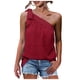 thumbnail image 2 of ICHUANYI Clearance One Shoulder Tops For Women Summer Chiffon Tie Bow Knot Sleeveless Tank Tops Loose Fit(Red, XL) ICHUANYI WER2023080815527, 2 of 7