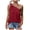 Red, variant on LEAVINGSUO Womens Plus Size $5 One Shoulder Tops for Women Summer Chiffon Tie Bow Knot Sleeveless Tank Tops Loose Fit Gray XXL