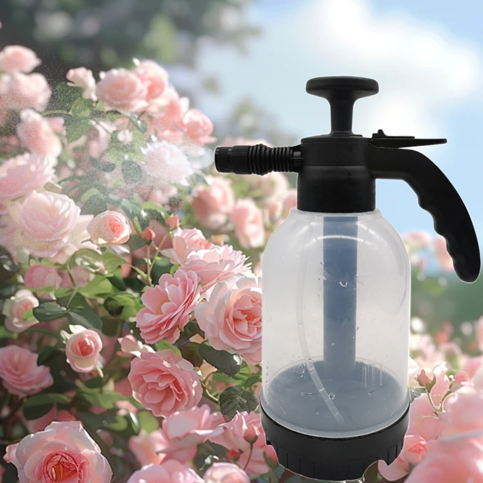 2L Pneumatic Watering Can, Multi Purpose High Pressure Spray Bottle for Car Wash and Plant Care, Adjustable Nozzle Foam Sprayer for Cleaning Gardening and Household Use