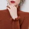 thumbnail image 6 of TRUBKH Women's Sweaters Scallop Neck Sweater Long Sleeve Going Out Tops Drop Shoulder Sweaters Business Casual Outfits for Women Fall Sweaters Fall Tops for Women Brown L, 6 of 8