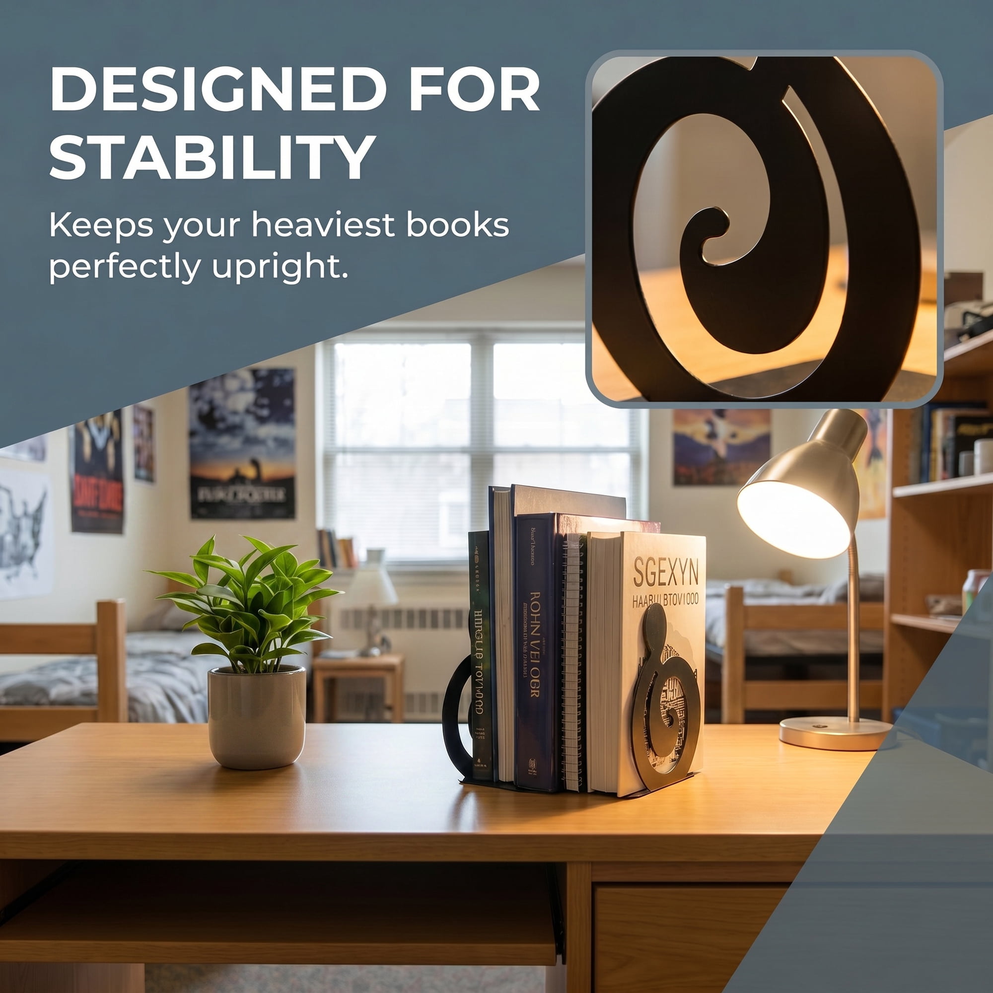 Unique Bargains Musical Note Metal Bookends Non-Skid for Shelves Style B 4.7"x4.1"x6.3"