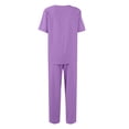 thumbnail image 3 of MLQIDK Scrub Sets for Woman Plus Size Nursing Top Petite V-Neck Scrub Tops and Pants Scrub Set Medical Uniforms Uniformes De Enfermeras De Mujer Purple XXL, 3 of 6