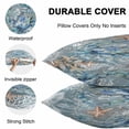 thumbnail image 4 of Waterproof Throw Pillow Covers Set of 2, 24x24 Inch Teal Coastal Crab Decorative Pillowcases Outdoor Pillow Slip Cushion Covers Set for Couch Tent Nautical Starfish Coral Summer, 4 of 7