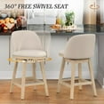 thumbnail image 4 of Dycanpo 26'' Swivel Bar Stools Set of 4, Counter Stools with Back & Footrest for Kitchen,Line, 4 of 12