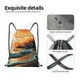 thumbnail image 4 of Xecao Serene Ocean Sunset Pattern Sports Drawstring Backpack - String Swim Gym Bag with Wet Proof Pocket for Women&Men-Small, 4 of 6