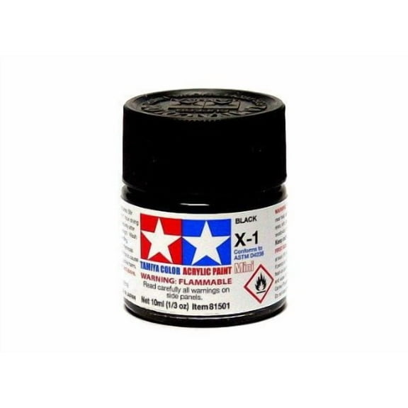Tamiya Acrylic Paint X-1 Gloss Black 23 mL