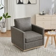 thumbnail image 2 of Upholstered Square Swivel Accent Chair PU Leather for Living Room Bedroom or Nursery Comfortable Lounge Seat, 2 of 12