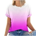 thumbnail image 4 of Fesfesfes Women's Short Sleeve Tops Women's Short Sleeves Print Casual Tops Pullover Blouse T-shirt Womens Tops Dressy Casual L(US:8), 4 of 5